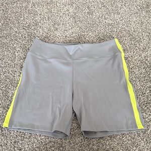 PINK Victoria's Secret Gray Bike Shorts with Yellow Stripe